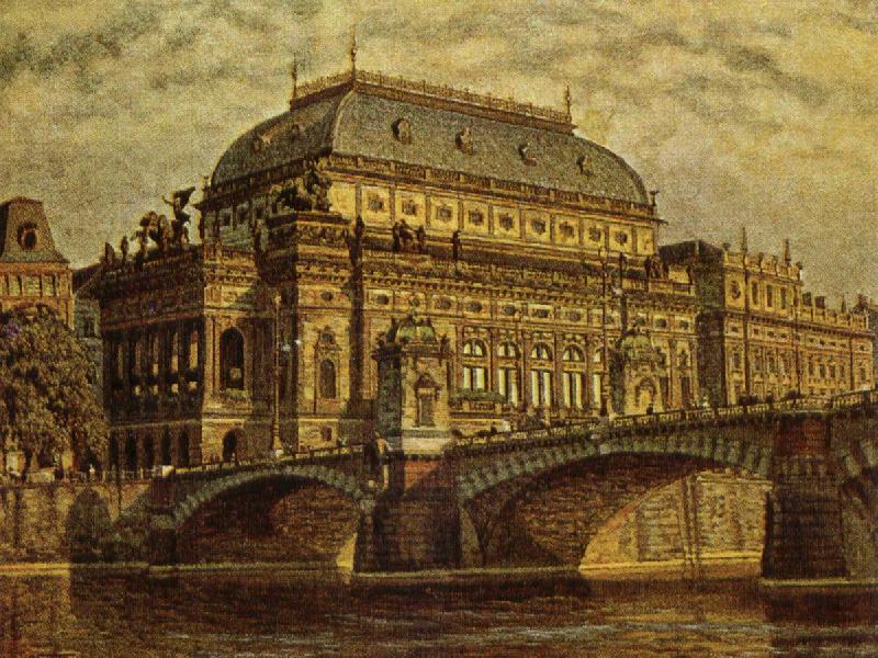 johannes brahms the national theatre in prague oil painting image